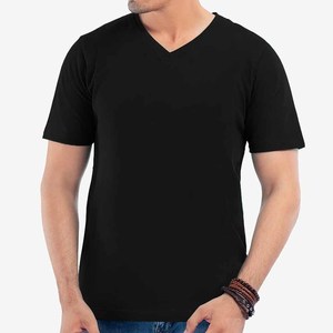 T-shirt col en v pour hommes, t-shirt col en v personnalisé ultra doux, t-shirts col en v pour la couleur noire et l'impression du logo - Product Image 2