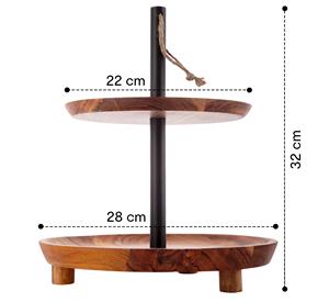 Nevy Blue Color 2 <b>Tier</b> Wooden Round <b>Cake</b> <b>Stand</b> Flower Romantic Handmade Customized Items - Product Image 4