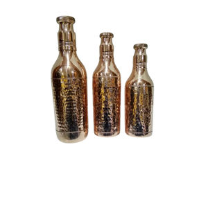 Handcrafted Copper <b>Water</b> <b>Bottle</b> Silk Blue Half Hammered Finish <b>Water</b> <b>Bottle</b> Eco-Friendly Toxin-Free Hydration <b>Bottle</b> Best Price - Product Image 2