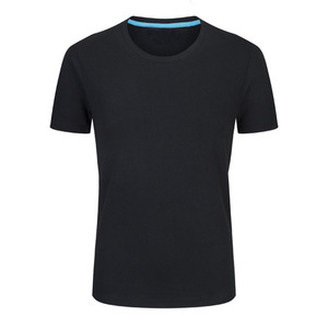 T-shirt unisexe noir à manches régulières et col rond, 100 % coton, coupe ample, décontracté, couleur unie, jersey tricoté, teinture unie, séchage rapide - Product Image 6