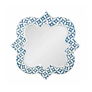 Marco de espejo de pared de hueso redondo hecho a mano de alta calidad espejo de hueso decorativo por Artesanías de media luna - Product Image 1