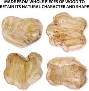 Unique Handmade <b>Wood</b> Serving Platter Veggies and Fruits Display Vintage Ring Dish Hand Carved Artworks Food <b>Small</b> Trays supplier - Product Image 4