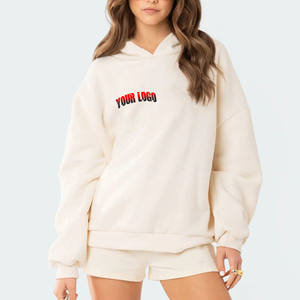 Sudadera con capucha de alta calidad con logotipo estampado Puff personalizado para mujer, venta al por mayor, sudaderas con capucha de talla grande de algodón 100% de alta calidad para mujer - Product Image 1