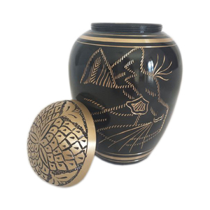 Urna de Metal para mascotas con estilo clásico de lujo, memorial de cremación con estampado de pata de aluminio para decoración del hogar, suministros funerarios - Product Image 4