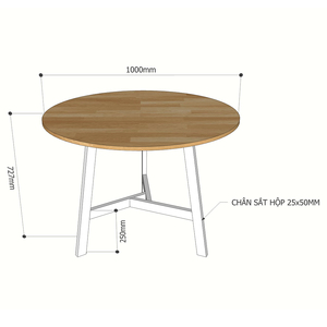 Modern Minimalist Round <b>Office</b> Conference <b>Table</b> with Melamine-Coated Plywood Top & Powder-Coated Iron Legs - Product Image 3