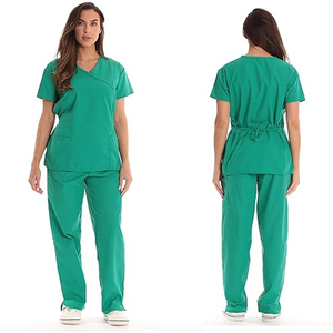 Venta caliente OEM Unisex Médico Enfermera Scrub Set Nuevo diseño de alta calidad Tela de lona Uniformes de hospital Logotipo personalizado para médicos - Product Image 5