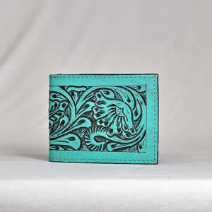 Nuevo Porta Pasaportes Corto Unisex de Cuero Genuino Hecho a Mano con Grabado Floral Estilo Bohemio con Cierre a Presión Antirrobo - Product Image 2