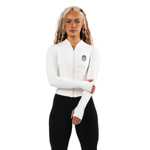 Veste sculptante zippée intégrale pour femme, manches longues, coupe ajustée, idéale pour le yoga, la gym, l'entraînement et les loisirs, effet galbant lissant - Product Image 1