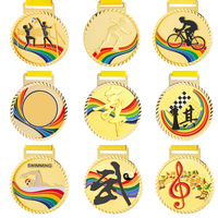 Medallas de Oro Personalizadas con Cintas, Premios de Metal de Aleación de Zinc para Ganadores de Competiciones Escolares Deportivas y Académicas, e Impresión UV DIY