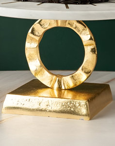 Soporte de exhibición de comida de repostería con base de metal superior de mármol redondo de diseño de lujo al mejor precio - Product Image 4