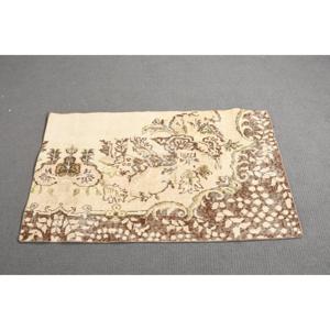 Vintage 2.3x4 ft Small Rug, Turkish Rug, <b>Brown</b> Patchwork Rug - Product Image 2