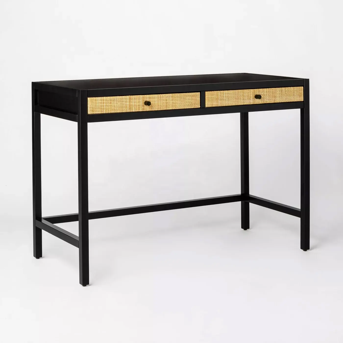 Latest Design 47.2 in. Matte Black 2-Drawer Rectangular Wood Home Office Desk