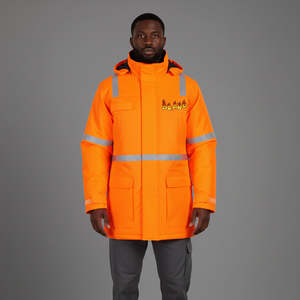Wholesale Hi Vis <b>Winter</b> <b>Workwear</b> Fluorescent yellow & black Safety Jacket ANSI Class 3 LED Flash Waterproof men's safety jacket - Product Image 1