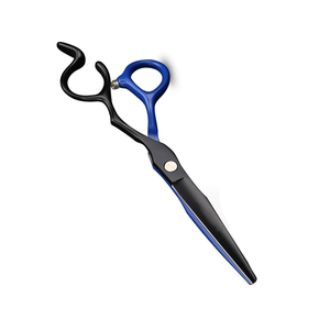 Tijeras de corte de pelo de diseño personalizado, tijeras de salón de belleza hechas de acero inoxidable azul y negro para salón - Product Image 3