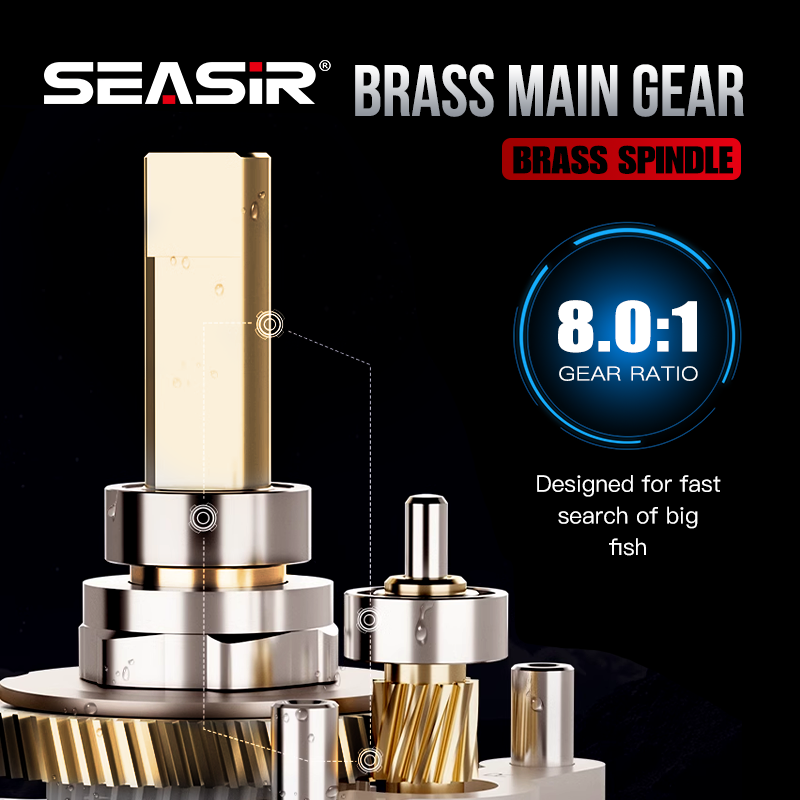 SEASIR SALMINUS Baitcasting Reel - 8.0:1 Gear Ratio, 12KG Drag