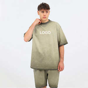 Ensembles de T-shirts surdimensionnés de haute qualité T-shirts et shorts unisexes Conception de logo personnalisé OEM Broderie imprimée - Product Image 1