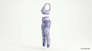 Ensemble de yoga 2 pièces pour femme, grande taille, avec logo frontal, respirant, taille élastique, léger, en polyester et élasthanne - Product Image 5