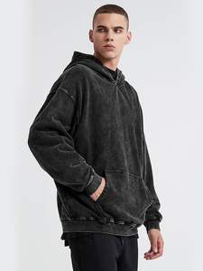 Sudadera con capucha extragrande vintage 100% algodón tejido forrado sólido estampado digital - Product Image 4