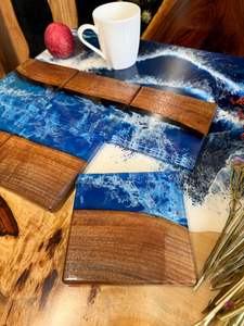 Custom Resin <b>Coaster</b> Set, Personalized Round Epoxy <b>Drink</b> <b>Coasters</b> with Glitter or Flowers, Creative Stone Gifting Idea - Product Image 4