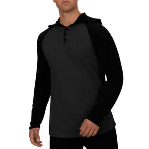 Felpa Termica con Cappuccio Hurley da Uomo, Taglia XX-Large, Grigia con Blocchi di Colore, Antivento, in Maglia, con Zip e Stampa Serigrafica nei Colori Antracite - Product Image 1