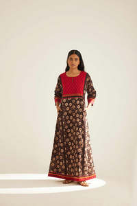 Nouvel arrivage de coton imprimé d'été à la mode de trois quarts de plancher longueur de bohème long maxi pour dames - Product Image 3