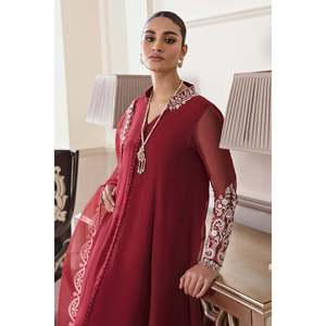 Ensemble de costume en mousseline de soie brodée pour femmes PR-757 - Product Image 5