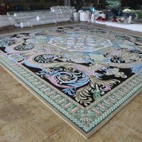 Chinese Hand Tufted Wool Aubusson Savonnerie Rug Black Blue