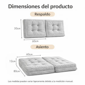 4 Cojines Individuales para Sofá de Jardín, 80x60 cm para Asiento, 50x60 cm para Respaldo, 12 cm de Grosor, Duraderos para Uso en Exteriores - Product Image 5