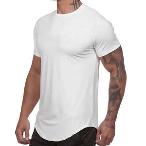 Camiseta Hipster de longitud larga con dobladillo curvo para hombre, camiseta dividida con cambio de oliva, camisetas atléticas de Fitness para hombre, camisetas ligeras - Product Image 3