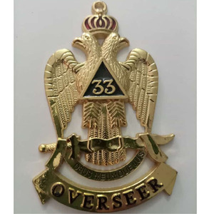 Vintage argent Sterling émail 33e degré maçon maçonnique Shriners broche revers membre broche ton or métal haut pour ruban maltais - Product Image 1