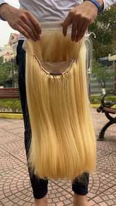 Peluca de encaje completo Rubio SUPER VIP Color 613 | Pelucas de encaje Full Hd sin pegamento 613 Rubio | Peluca frontal de encaje de cabello humano crudo - Product Image 5