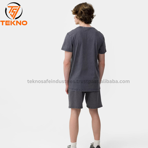 กางเกงขาสั้นเล่นกีฬาผ้าคอตตอนสำหรับผู้ชายกางเกงขาสั้นซับเหงื่อเทอร์รี่ใส่สบายชุดกีฬาสีพื้นพิมพ์ลายบนหน้าจอเป็นมิตรกับสิ่งแวดล้อม - Product Image 3