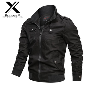 แจ็คเก็ตผู้ชายแบบใหม่ทันสมัย ทรงบุนวม ไซส์ใหญ่ สไตล์ลำลอง แบบเบสบอล วาร์ซิตี้  ผ้าแคนวาส คอตั้ง สีพื้น - Product Image 5