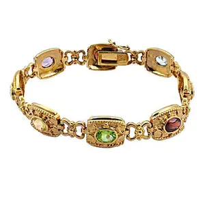 Luxury Women's Gold Plated Gemstone <b>Beaded</b> <b>Bracelet</b> <b>Fashion</b> Jewelry - Product Image 2