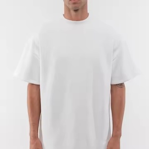 Camiseta extragrande de algodón 100% pesada personalizada de lujo para hombre de la mejor calidad, camiseta cuadrada de gran tamaño con cuello en blanco y peso pesado/ - Product Image 4