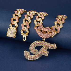 Pendentif personnalisable en or massif 14 ct et 18 ct avec diamant Moissanite VVS Lettre «H» glacée de style Hip Hop pour hommes pour les fêtes - Product Image 4