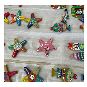 <b>Wooden</b> Fish Figurine Hand Carved <b>Painted</b> Folk Art Shelf Decor Vintage Mexican Style, <b>Wooden</b> Fish Perfect for Home Decoration - Product Image 1