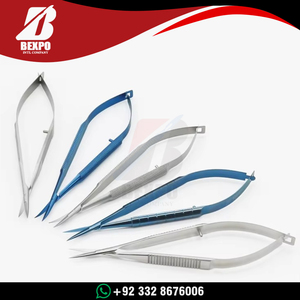 Micro Tijeras Vannas de 8cm con Punta Nano, Acero Inoxidable, Rectas, Afiladas, Reutilizables, Herramienta Microquirúrgica Oftalmológica, Neuroquirúrgica y Estética - Product Image 2