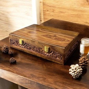 Luxury <b>Men's</b> 10-Slot Wooden <b>Watch</b> <b>Box</b> Polished Display Case with Glass Top Velvet Interior Locking Organizer - Product Image 2