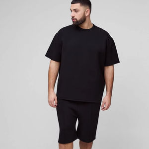 Nouveaux ensembles de shorts et de t-shirts design 100% coton Logo personnalisé surdimensionné Twin Set pour hommes - Product Image 1