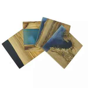 Sous-verres écologiques en résine de bois de forme carrée, modernes, faits à la main, réutilisables, de haute qualité, tapis et coussinets - Product Image 5