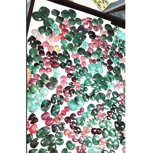 166 คู่ธรรมชาติมรกตทับทิม 10-33 มม.รูปไข่ฟรีขนาด Rose ตัด Cabochon 3210 Cts lot แบนกลับอัญมณีหลวมสําหรับเครื่องประดับ - Product Image 5