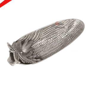 Plateau de service en aluminium fini argent au design fraise au look moderne pour la maison - Product Image 3