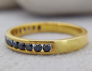 Anillo de Bodas de Oro Real de 10K 18K Certificado de Salida de fábrica, joyería de diamantes de moissanita de corte negro para mujer, aniversario de compromiso - Product Image 3