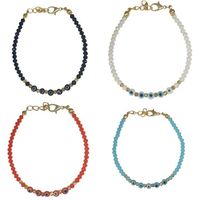 Abalorio de cristal de ojos malvados con cuentas doradas para pulsera Pulseras de moda
