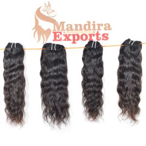 Máquina de cabello humano ondulado alineado con cutícula sin procesar 100%, extensiones de cabello humano de templo virgen indio de onda profunda de doble trama - Product Image 6