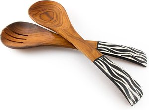 <b>Kitchen</b> Accessories Green Resin Handle & Acacia Wood Multi Function Wooden Salad Serving <b>Kitchen</b> <b>Gadgets</b> New Product Ideas 2024 - Product Image 4