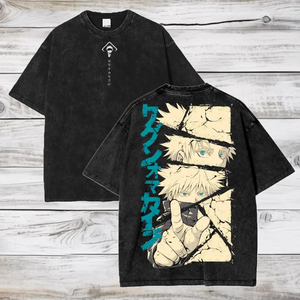 Camiseta Gojo Satoru Jujutsu Kaisen para hombre y mujer, Camiseta de algodón lavado, ropa de verano, camisetas de manga corta de gran tamaño, ropa de calle - Product Image 6