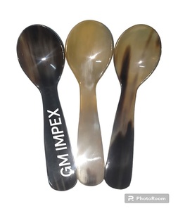 High Quality Handmade <b>Kitchen</b> Buffalo Horn Spoons Latest Nautical Design Polished Animal Horn Handle Natural Crafts Europe Art - Product Image 3