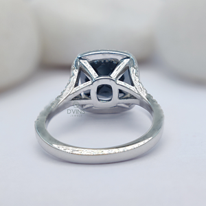 Anillo de compromiso de moissanita de oro sólido de 10K de diseño personalizado de lujo con diamantes completos para fiestas y regalos - Product Image 4